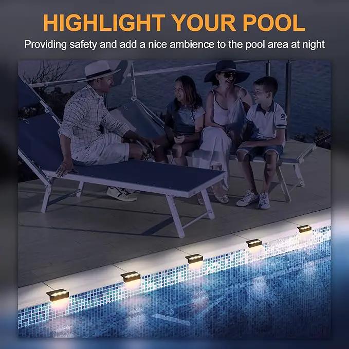 SOLPEX Solar Fence Lights, 6 LEDs Solar Lights Outdoor Waterproof Solar Powered for Deck, Stair, Front Porch, Balcony, Walkway, Garden, Yard, Patio, Pool Decor, IP65 Waterproof (12 Pack, Warm White) by GreenHaven Gardens
