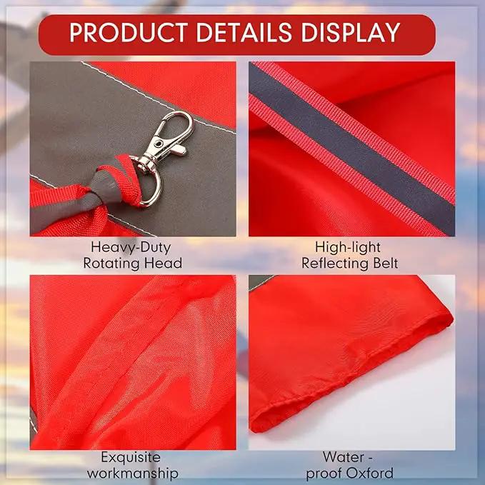 2 Pcs Airport Windsocks Measurement Sock Bag with Reflective Belt Oxford Fabric Ripstop Wind Sock Wind Direction Indicator Windsocks Outdoor Aviation Flag for Airport Farm, 31.5 Inch, 39 Inch(Red) by GreenHaven Gardens