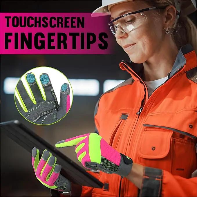 HANDLANDY Women Safety Work Gloves Utility Touch Screen Working Grip Glove for Yardwork Gardening Breathable Mechanic Gloves by GreenHaven Gardens