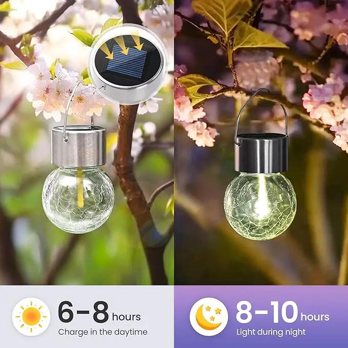 Hanging Solar Lights Outdoor,New Upgraded Moving Led Beads,Solar Powered Waterproof Lighting,4 Pack Hanging Globe Solar Lights for Garden Yard Patio Fence Christmas Decoration (Warm White) by GreenHaven Gardens