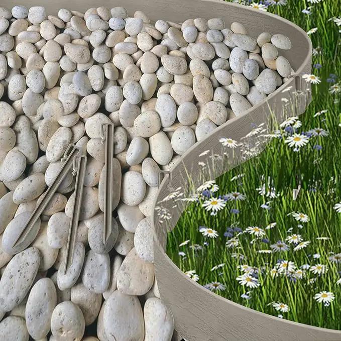 Landscape Edging Kit, Include 4 Inch High 120 Feet Length Terrace Board, 60 Durable Spikes, Edging Pruning Shear, Rubber Mallet Hammer, Gray by GreenHaven Gardens