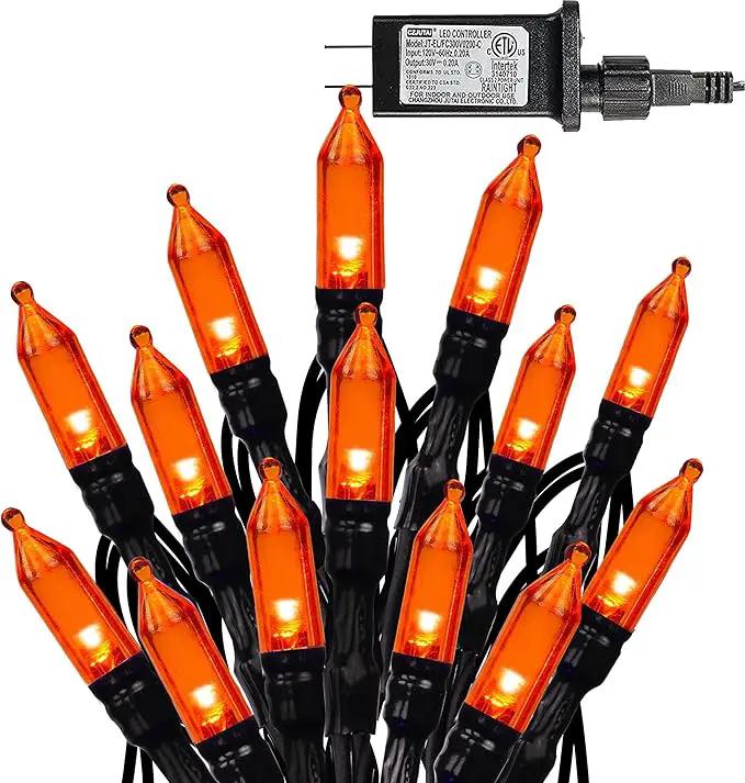 Dazzle Bright 200 LED Halloween Mini String Lights, 65FT Connectable Waterproof Plug in with 8 Modes Lights for Indoor Outdoor Patio Garden Party Decorations (2 Pack) by GreenHaven Gardens