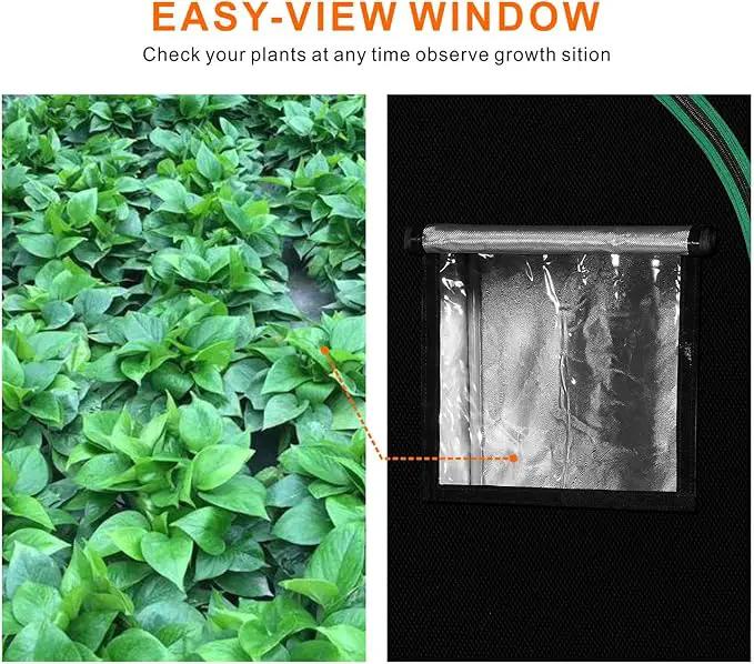 MELONFARM 5x5 Grow Tent, 60"x60"x80'' High Reflective 600D Diamond Mylar Canvas with Observation Window and Floor Tray for Hydroponic Indoor Plant Growing by GreenHaven Gardens