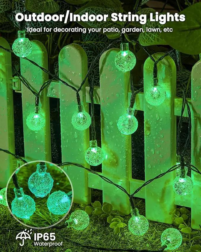 Brightown Solar String Lights Outdoor 60 Led 35.6 Feet Crystal Globe Lights with 8 Lighting Modes, Waterproof Solar Powered Patio Lights for Garden Yard Porch Wedding Party Decor (Green) by GreenHaven Gardens