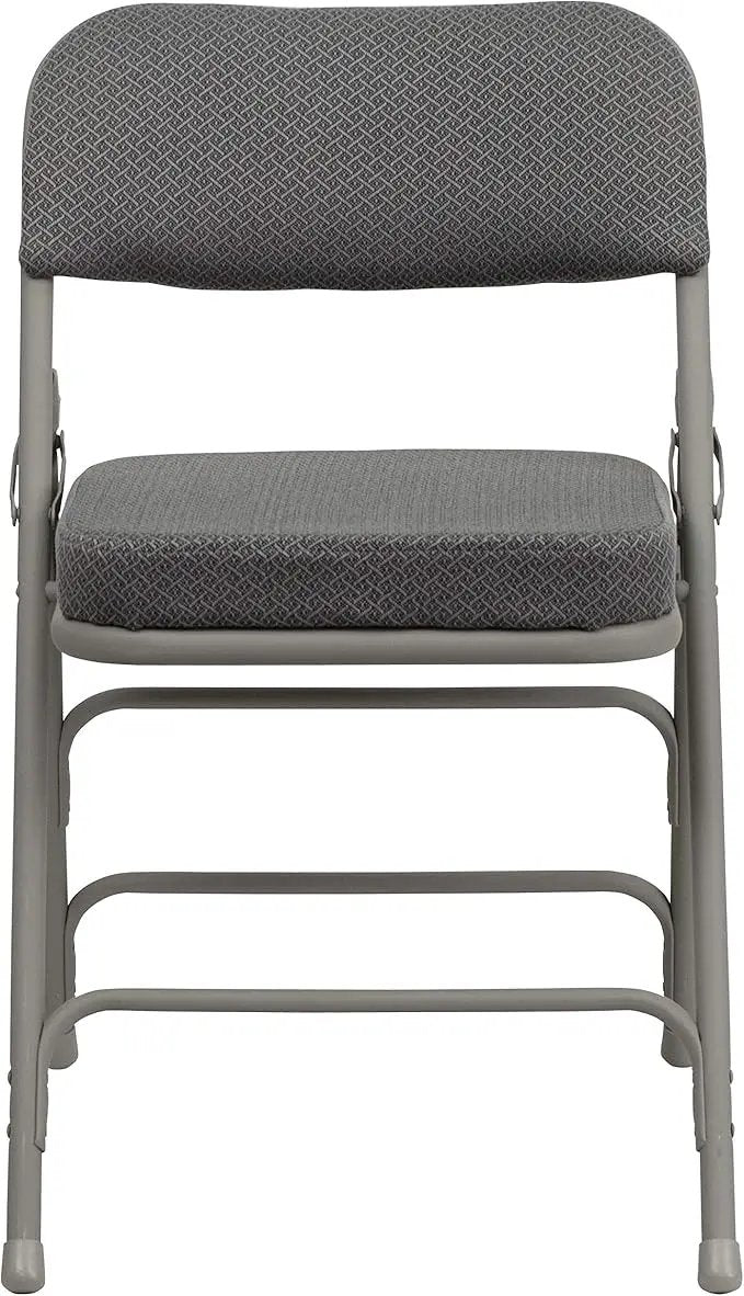 Flash Furniture Hercules Series Metal Folding Chairs with Cushioned Seat, Fabric Upholstered Event Chairs with 300-lb. Static Weight Capacity, Set of 4, Gray by GreenHaven Gardens