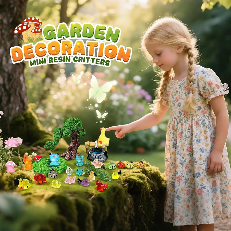 168 Pcs Mini Resin Animals Tiny Resin Animals Mini Ducks Miniature Little Small Figurines Glow in The Dark for Dollhouse Fairy Garden Accessories DIY Hide Crafts Potted Plant Aquarium Decor by GreenHaven Gardens