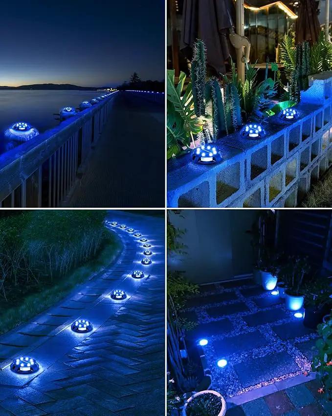 Biling Solar Pathway Lights Outdoor Uplight Sidelight, 12 Packs Blue Bright Solar Ground Lights Walkway Lights Waterproof Solar Deck Lights for Yard Walkway Garden Halloween Decorations by GreenHaven Gardens