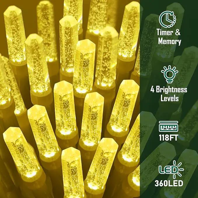 Heceltt 360 LED 118 FT String Lights Outdoor, 8 Modes Warm White Christmas Lights Plug in, IP44 Waterproof Led String Lights with Timer and Memory for Xmas Tree Yard Party Garden Decorations by GreenHaven Gardens