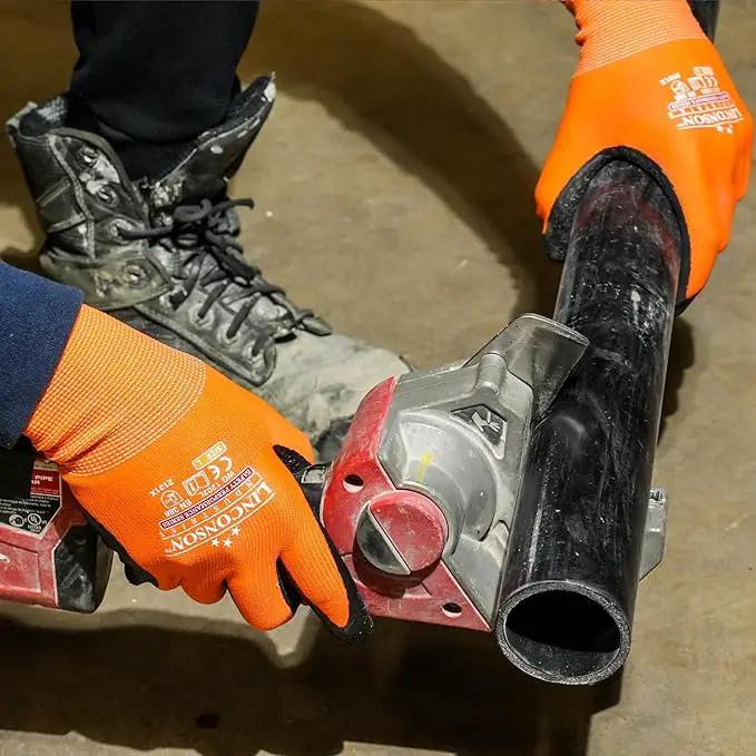 linconson 12 Pack Safety Performance Series Construction Mechanics Wrinkle Latex Work Gloves by GreenHaven Gardens