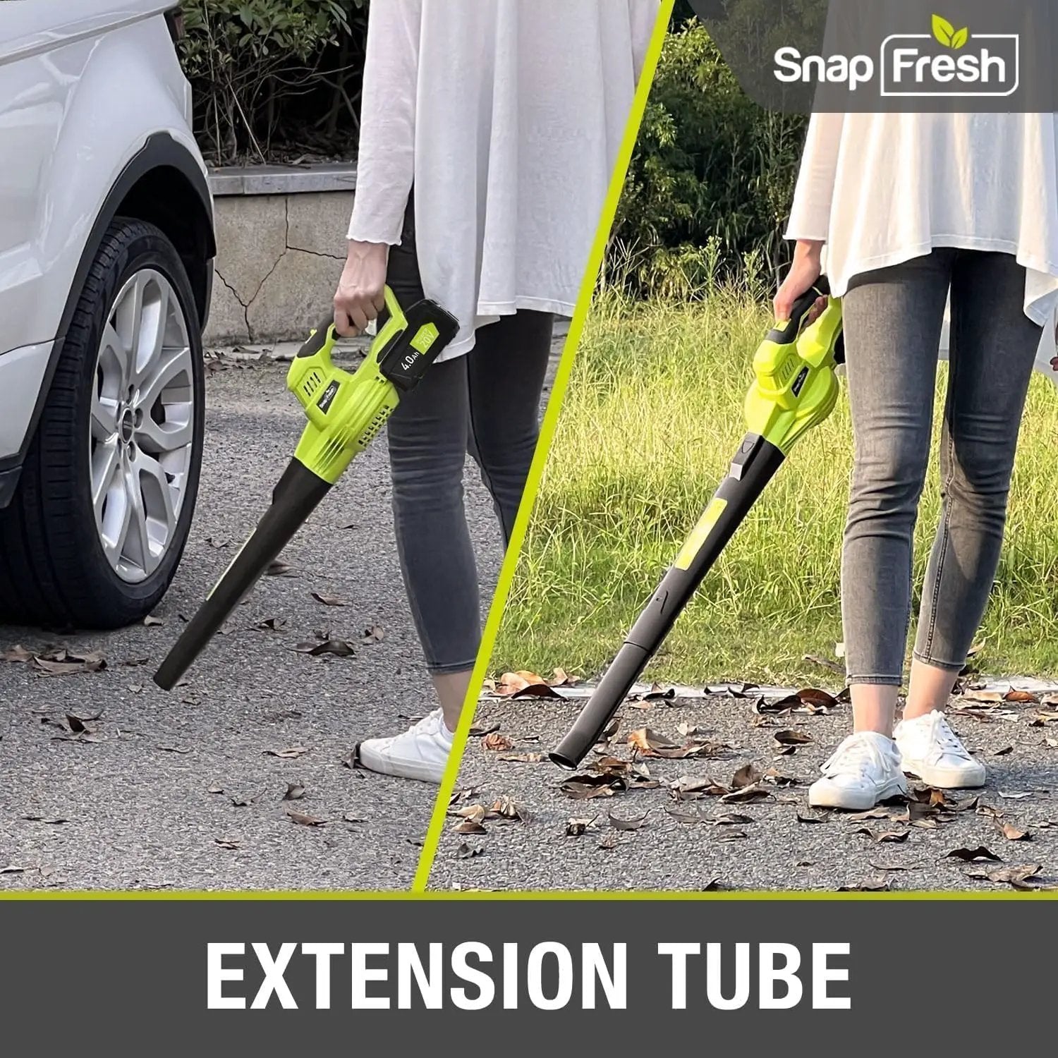 SnapFresh Cordless Leaf Blower, 20V Electric Leaf Blower with 4.0Ah Battery & Fast Charger, 2-Speed Lightweight Battery Leaf Blower for Lawn Care/Patio/Yard/Sidewalk by GreenHaven Gardens