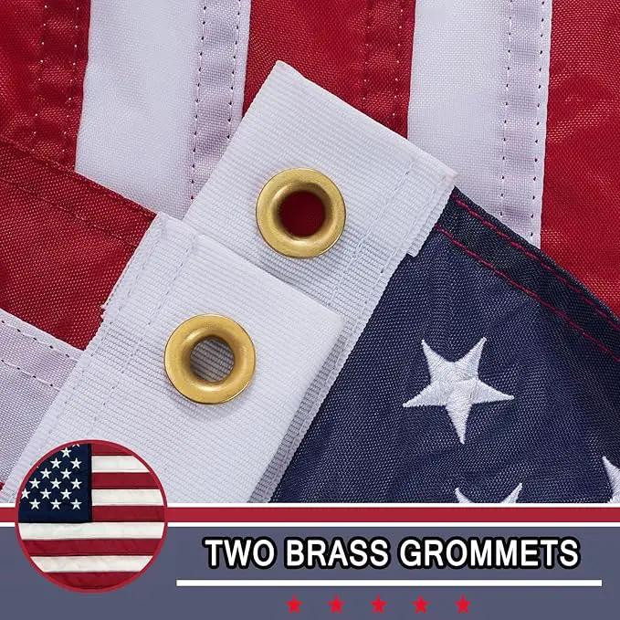 AZCOVER 2 Pack American Flag 12x18 Inch Boat Flag for Outside, 210D USA Small American Flags with Embroidered Stars Sewn Stipes and Brass Grommets for Marine Yacht UTV by GreenHaven Gardens