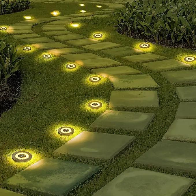 NFESOLAR Solar Ground Lights Outdoor 8 Pack, IP68 Waterproof Flat Solar Outdoor Lights Bright Solar Powered Landscape Lighting for Yard Garden Lawn Patio Driveway Pathway Decor (Warm White) by GreenHaven Gardens