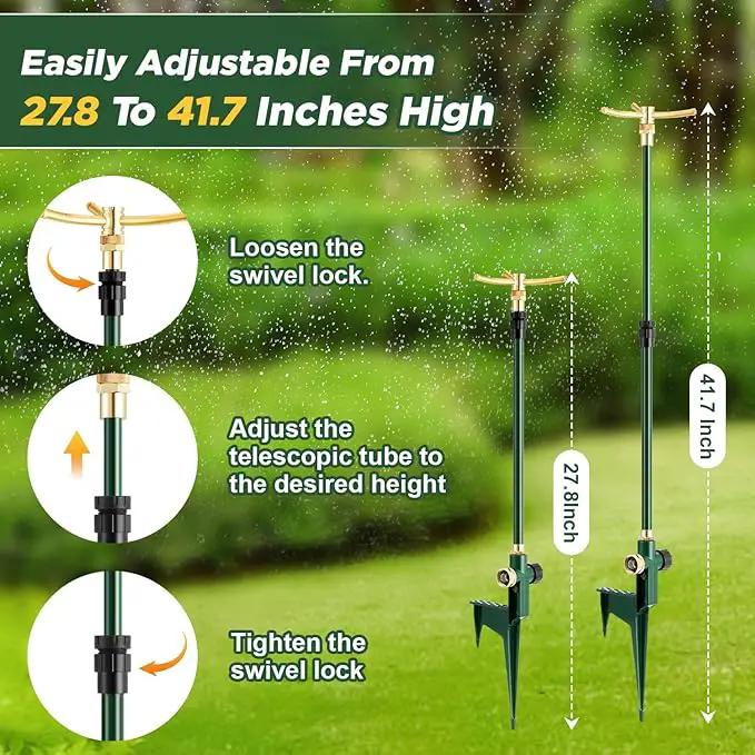 3-Arm Garden Sprinkler,360 Degree Rotating Lawn Sprinklers with Adjustable Tripod Base,Yard Sprinkler for Large Area Coverage,Hose Attachment Water Sprayer for Lawn,Garden,Animal Deterrent by GreenHaven Gardens