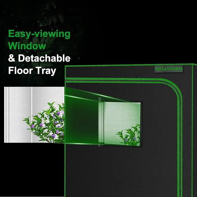 MELONFARM Small Grow Tent for Aerogarden，30”x18”x36” ，Hydroponics Growing System ，Highly Reflective 600D Diamond Mylar Canvas with Ventilation window and Floor Tray for Hydroponic Indoor Plant Growing by GreenHaven Gardens