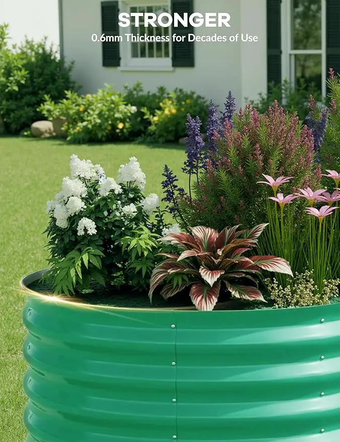 6x3x2 ft Raised Garden Bed,Galvanized Raised Planter Boxes Outdoor with Easy Assembly, Large Garden Bed for Vegetables, Fruits, Flower,Raised Garden Bed,Green by GreenHaven Gardens