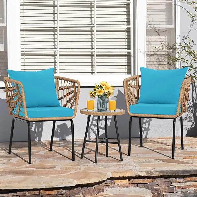 Outdoor Cushions for Patio Furniture, Waterproof Outdoor Chair Cushion w/Fade-Resistant, Removable & Machine-Washable Cover, 22x22 Inch, Deep Seat Sofa/Couch Pad Replacement – Set of 2, Teal by GreenHaven Gardens
