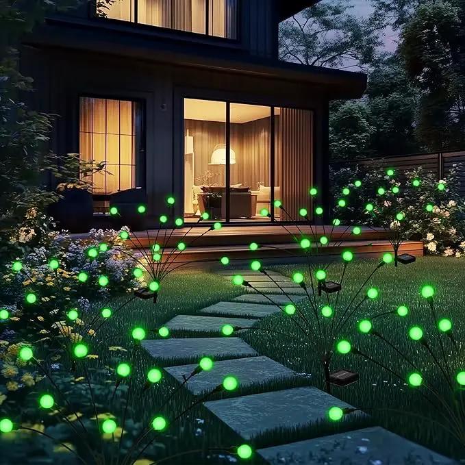 Solar Garden Lights,Halloween Lights Outdoor 60 LED Firefly Halloween Garden Lights Outdoor,Solar Lights for Outside,Solar Lights Outdoor Waterproof for Halloween,Christmas,Yard,Patio(Green) by GreenHaven Gardens
