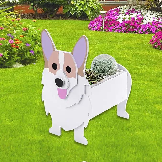 Corgi Dog Planter Plant Pots,Cute Garden Dog Flower Planter,Dog Planters Birthday Gifts for Women,Office,Indoor/Outdoor Decor（9.45 * 6.73 * 12.2in） by GreenHaven Gardens