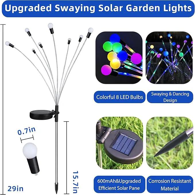 Zavothy Solar Garden Lights, Christmas Decorations Solar Fairy Lights Outdoor Waterproof, 4 Pack 32LEDs Sway by Wind, Dancing Fireflies Lights for Garden Decor Yard Patio Pathway Decoration by GreenHaven Gardens