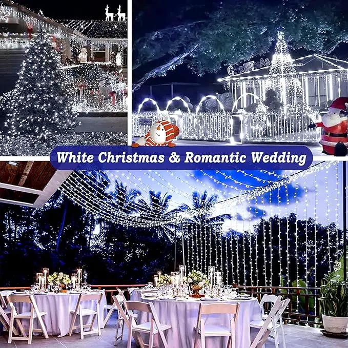 KNONEW 403ft 1000 LED String Lights Outdoor Christmas Lights 8 Modes & Timer Fairy Light Plug in Waterproof LED String Lights for Xmas Yard Tree Wedding Party Holiday Decorations (Cool White) by GreenHaven Gardens