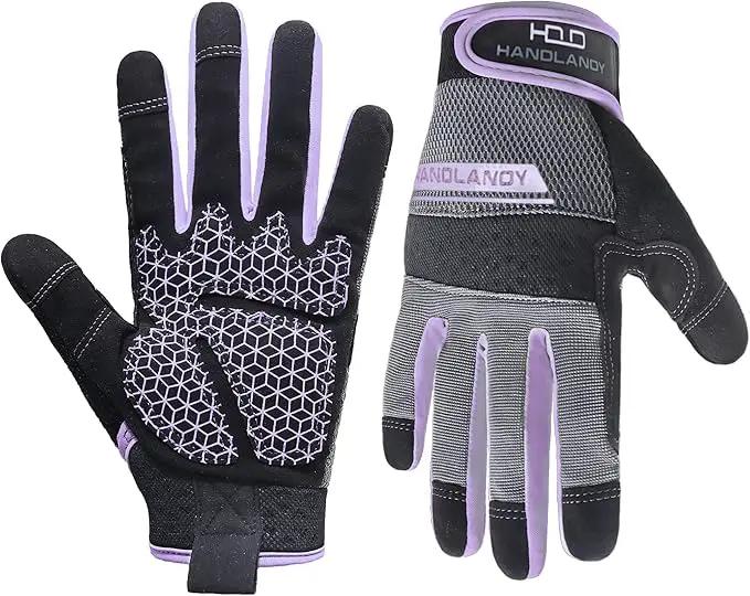 HANDLANDY Women Safety Work Gloves Utility Touch Screen Working Grip Glove for Yardwork Gardening Breathable Mechanic Gloves by GreenHaven Gardens