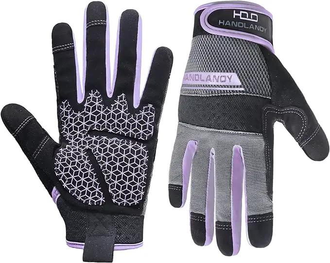 HANDLANDY Women Safety Work Gloves Utility Touch Screen Working Grip Glove for Yardwork Gardening Breathable Mechanic Gloves by GreenHaven Gardens