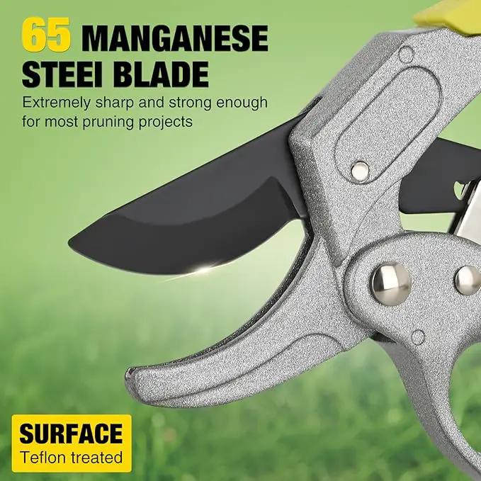 Yesker Pruning Shears Garden Shears 7.8" Professional Garden Scissors Sharp 65 Manganese Steel Blade Heavy Duty Clippers Hand Pruners for Cutting Fresh Flowers Branch Plant Trimming Gardening Tools by GreenHaven Gardens