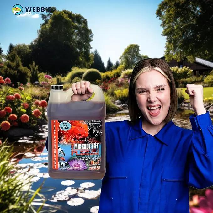 Webb's Water Gardens Microbe-Lift PL Beneficial Bacteria for Ponds and Water Features - Ideal for Wildlife and Aquatic Pets, 1.05 gallons by GreenHaven Gardens