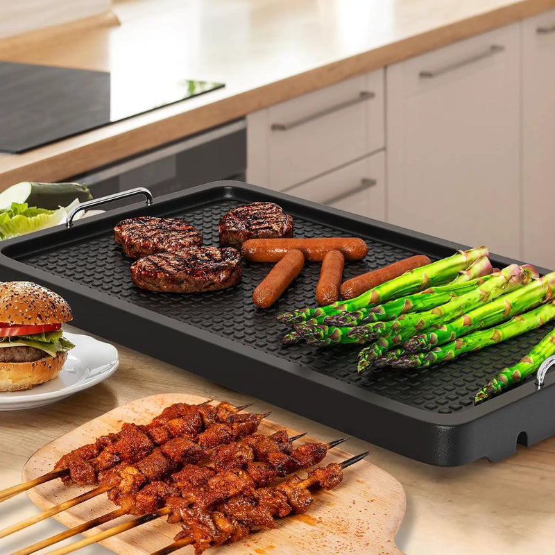 Cast Iron Griddle for Gas Grill Universal, 15" x 8.7" Griddle Pan for Stove Top with Handle, Grill Griddle, Stove Top Griddle for Charcoal/Gas/Electric Grills, Cast Iron Grill Pan for Outdoor/Camping by GreenHaven Gardens