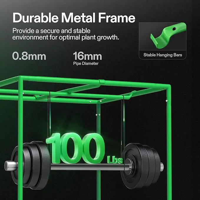 VIVOSUN S336 3x3 Grow Tent, 36"x36"x72" High Reflective Mylar with Observation Window and Floor Tray for Hydroponics Indoor Plant for VS2000/VS3000 by GreenHaven Gardens