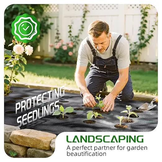 Land Guard 4ft x 300ft Weed Barrier Fabric Heavy Dusty, Ground Cover, Weed Mat, Woven Landscape Fabric for Garden, Lawn and Outdoor Project by GreenHaven Gardens