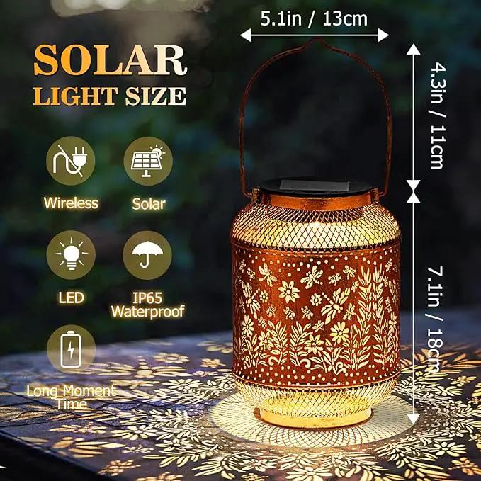 Dragonfly Solar Lanterns Outdoor Waterproof, Hanging Solar Garden Lights, Metal Lights for Yard, Patio, Lawn, Pathway, Garden Decor, Gardening Gifts for Women, Mom, Grandma by GreenHaven Gardens