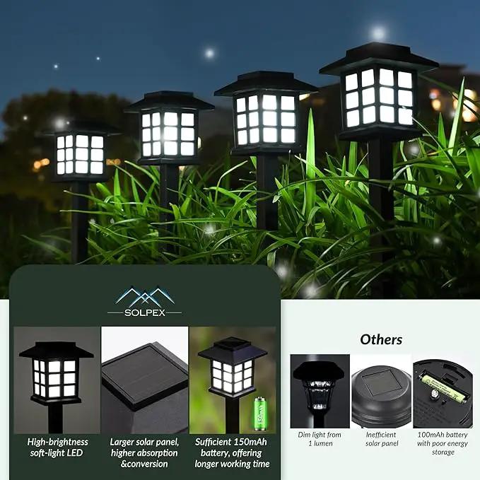 SOLPEX Solar Outdoor Lights,16 Pack Solar Path Lights, Solar Walkway Lights Outdoor, Solar Garden Lights, Solar Pathway Lights Outdoor Waterproof for Garden, Yard, Landscape and Driveway(Cold White) by GreenHaven Gardens