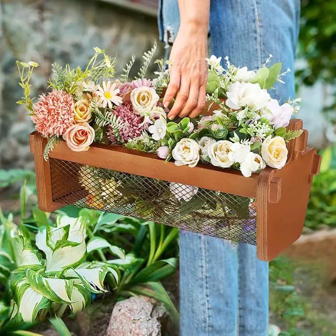Garden Harvest Basket Mesh Storage with Handle Versatile Gardening Fruits Vegetables Gathering Basket Garden Supply Gardener Gift Spring for Washing Holding(Brown,19in) by GreenHaven Gardens