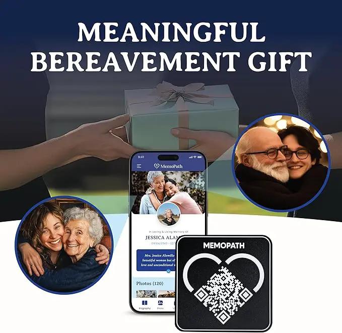 3 pcs QR Memorial Plaque and Memorial Webpage - Cemetery Plaques for Grave, Cemetery Qr Code, Memorial Qr Code for Headstone, Memorial Plaques, Memorial Gifts for Loss of Loved One by GreenHaven Gardens
