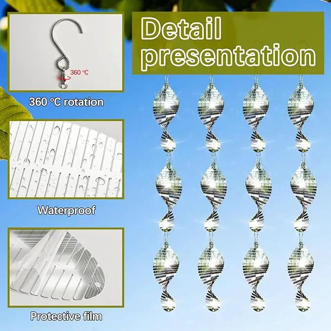12 PCS Stainless Steel Bird deterrents for Outside,3D Bird Scarer Discs Set Pigeon Deterrent,Bird reflectors to Keep Birds Away Woodpecker Deterrent for House,Crow Deterrent by GreenHaven Gardens