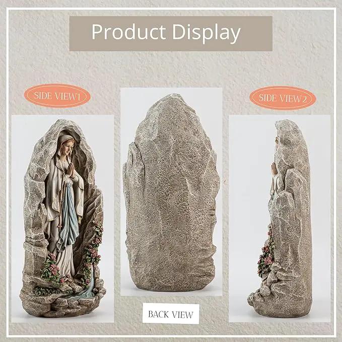 Our Lady of Lourdes Statue - 18 Inches Virgin Mary Statue Catholic Garden Decor, Our Lady of Lourdes Grotto Sculpture for Home Yard Patio Lawn Hallway Decor by GreenHaven Gardens