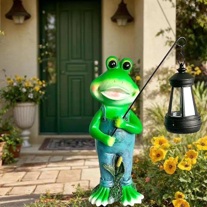 Cute Cowboy Frog Garden Statue for Mom - Unique Outdoor Decor, Waterproof Resin, Perfect for Garden, Yard, Lawn Decoration, Top by GreenHaven Gardens