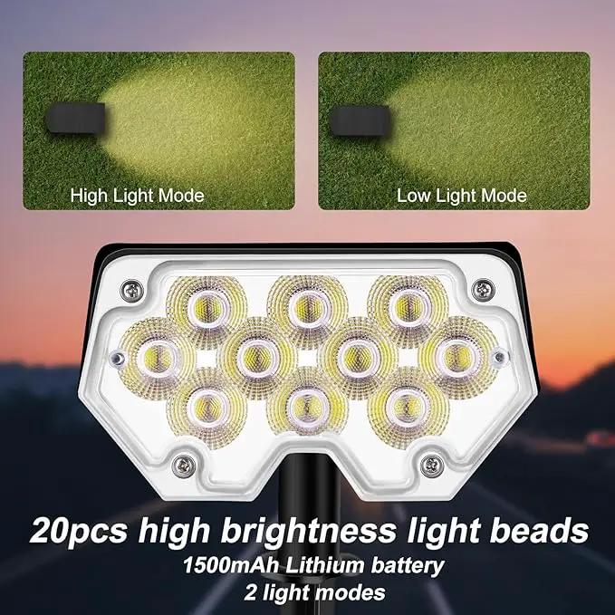 All-New Solar Spot Lights Outdoor Waterproof，20 LEDs Solar Flag Light with 2 Modes,Landscape Spotlights for Pathway, Patio, Garden, Trees ，Pool(2 Pack,Warm Light) by GreenHaven Gardens