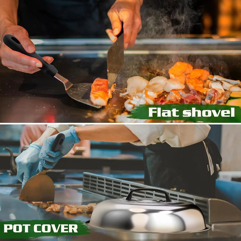 120 Pcs Griddle Accessories Kit for Blackstone - Perfect Flat Top Grill Accessories for Outdoor, Professional Round Melting Dome with Cast Iron Smash Burger Press for Barbecue. by GreenHaven Gardens