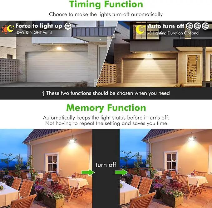 CLY LED Solar Lights Outdoor IP66 Waterproof, Bright Solar Dusk to Dawn Light 5000mah, Adjustable Angle, Solar Powered Security Flood Light 5M Cable for Wall Porch Shed Barn 2700K 4000K 6000K by GreenHaven Gardens
