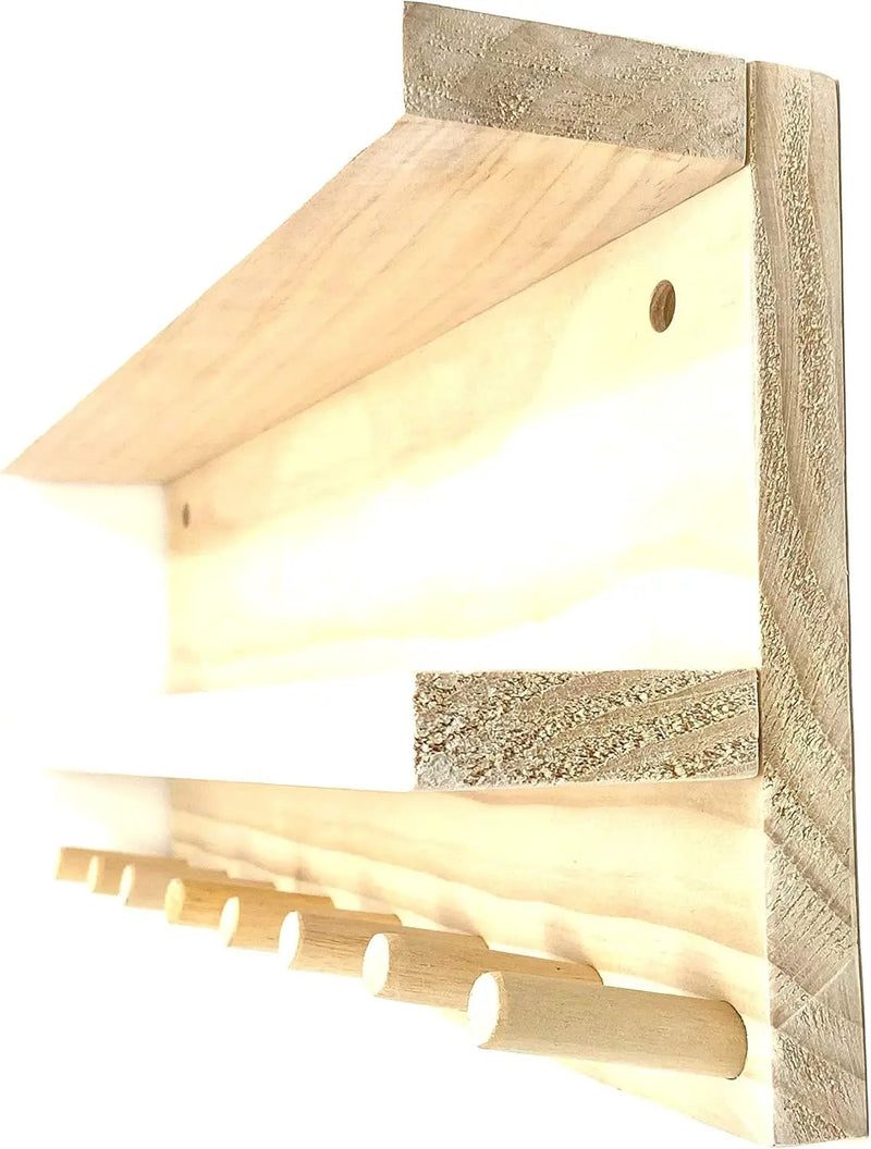 Full Size Baseball Bat Rack Display Case 4-7 Bats 8 Balls Natural Finish Wall Mount by GreenHaven Gardens