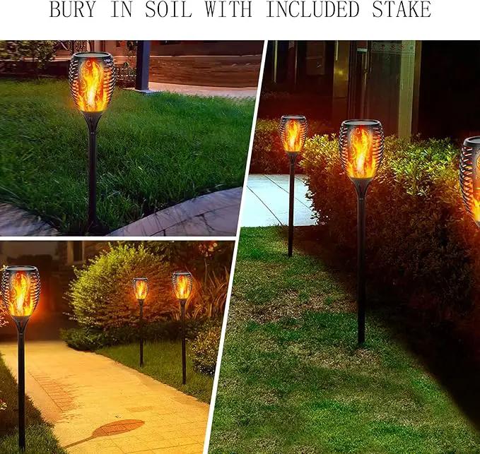 I-SHUNFA 96 LED Outdoor Waterproof Solar Torch Lights with 3 Modes—Flickering Flame, Fade Effect, or Full Brightness! Automatic On/Off Landscape Decorations and Security Lights by GreenHaven Gardens