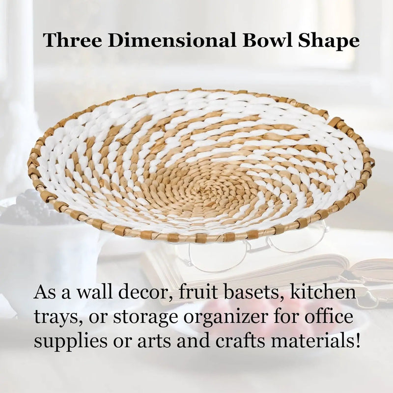 Boho Wall Basket Decor Set of 9, Woven Hanging Wall Decor Seagrass Rattan Wicker Round Handmade Rustic Flat Elegant Wall Art for Farmhouse Living Rooms Bedrooms Display Table Settings Kitchen Home by GreenHaven Gardens