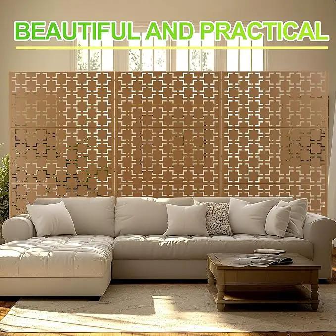 Outdoor Privacy Screen,72" H×47" W Metal Privacy Screen, Freestanding Privacy Fence Panels for Patio by GreenHaven Gardens