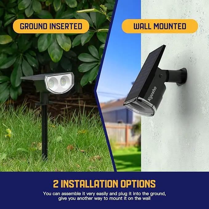 Kyosho Solar Color Spot Lights Outdoor, 9 Lighting Modes Halloween Christmas Lights, 38 LEDs Color Changing Waterproof RGBW Multicolor Tree Pool Solar Spotlight, 2 Pack by GreenHaven Gardens