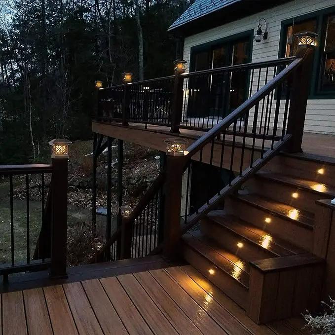 TWINSLUXES Solar Post Cap Lights Outdoor - Waterproof LED Fence Post Solar Lights for 3.5x3.5/4x4/5x5 Wood/Vinyl Posts in Patio, Deck or Garden Decoration by GreenHaven Gardens