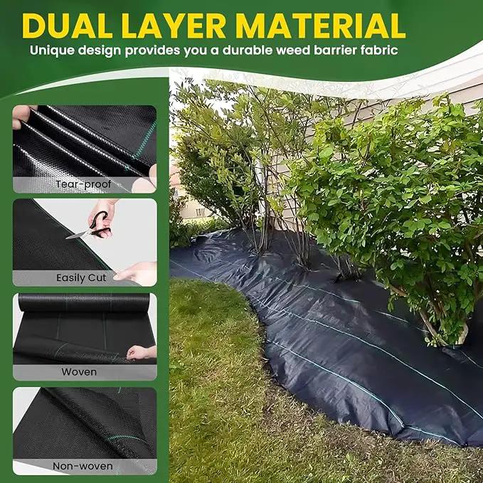 KAKO 6x200FT Weed Barrier Fabric, Heavy Duty Weed Barrier Landscape Fabric, Garden Weed Barrier Fabric, Garden Fabric Weed Barrier Weed Cloth for Landscaping Fabric, Garden Fabric, Driveway Fabric by GreenHaven Gardens