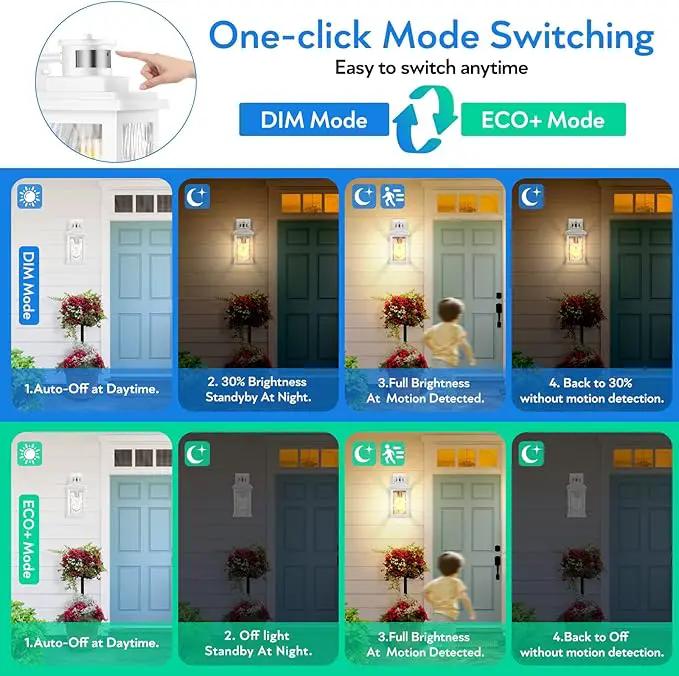 VIANIS Motion Sensor Outdoor Lights, White Dusk to Dawn Outdoor Lighting Wall Mount, Aluminum Waterproof Modern Exterior Garage Lights, Outdoor Lanterns for Front Porch Patio, Entryway, Front Door… by GreenHaven Gardens