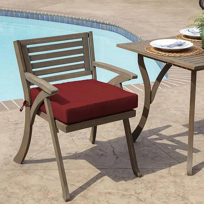 Arden Selections Outdoor Wicker Chair Cushion, 20 x 18, Rain-Proof, Fade Resistant 21 x 21, Ruby Red Leala (Pack of 4) by GreenHaven Gardens